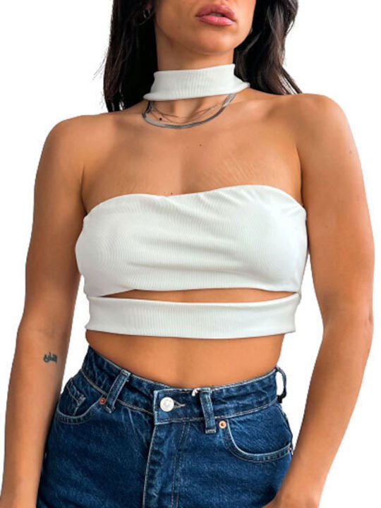 Chica Γυναικείο Crop Top Λευκό