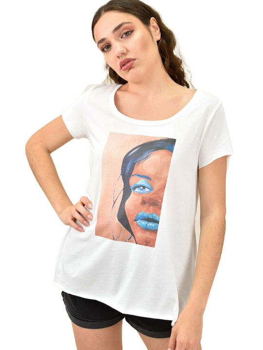 First Woman Γυναικείο T-shirt Λευκό