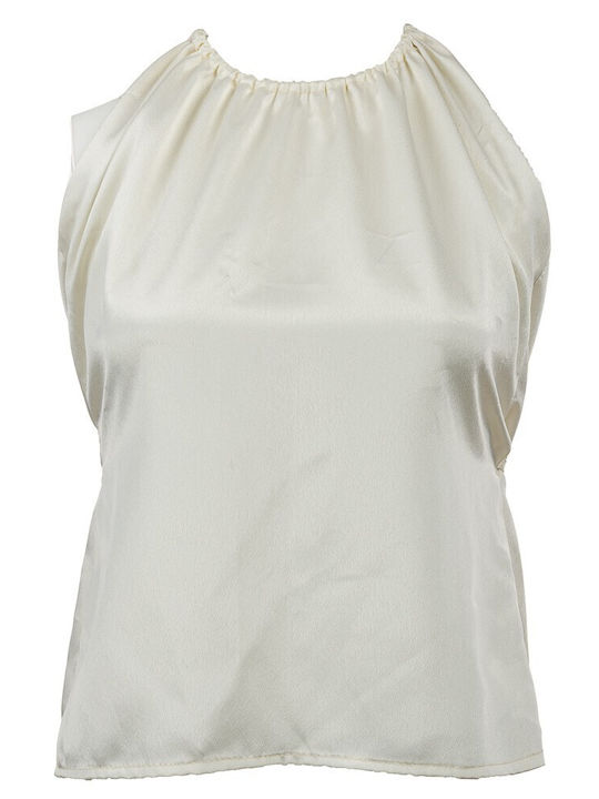 FantazyStores Women's Summer Blouse Sleeveless White