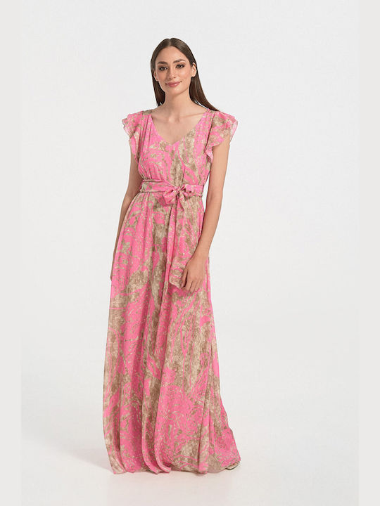 Queen Fashion Sommer Maxi Kleid Rosa