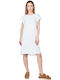 Crossley Καλοκαιρινό Midi T-shirt Φόρεμα Λευκό