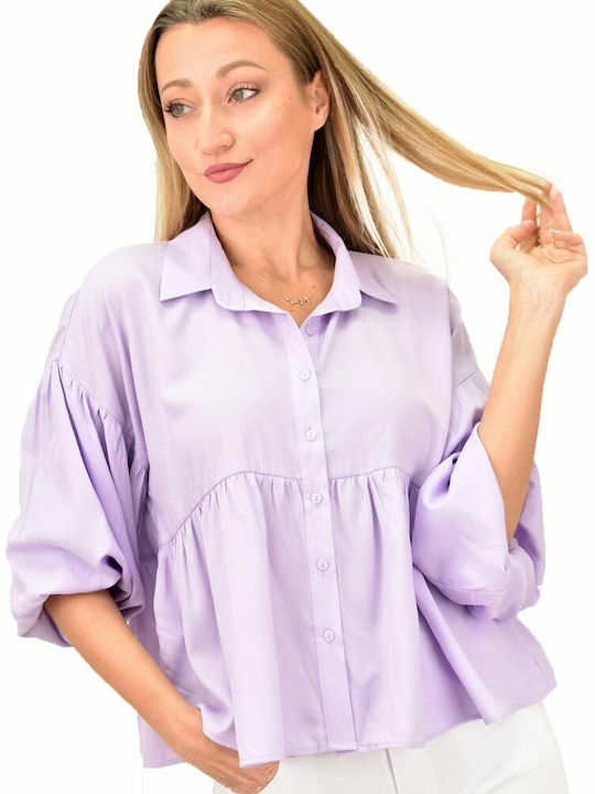 Potre Women's Monochrome Long Sleeve Shirt Purple