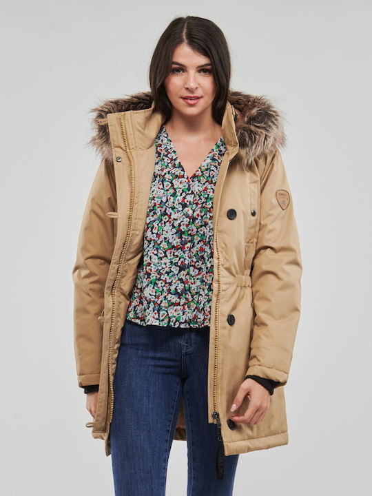 Only Women's Short Parka Jacket for Winter Brown