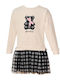 Children's Dress Long Sleeve Checked Ecru