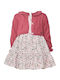 Kinderkleid Kurzärmelig Blumen Set mit Mantel Rosa