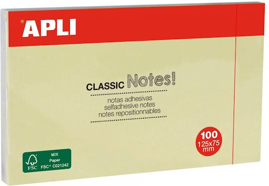 Apli Haftnotizen im Würfel 100 Blätter Gelb 12.5x7.5cm