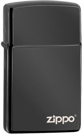 Zippo Тънка Запалка с Пламък в Черен Цвят