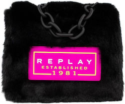Replay Γυναικεία Τσάντα Ώμου Μαύρη