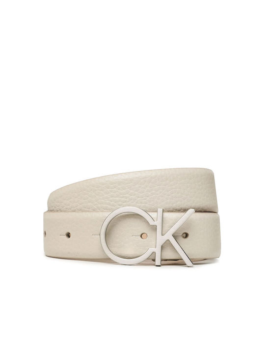 Calvin Klein RE-Lock Leather Women's Belt Beige