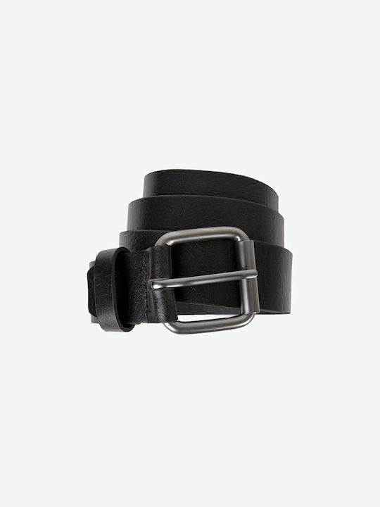 Wide Men's Belt Leather Black