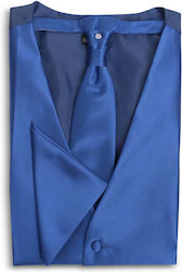 Portobello's Σετ Ανδρικής Γραβάτας Συνθετική Μονόχρωμη σε Μπλε Χρώμα