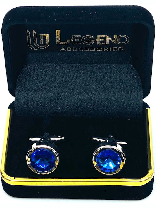 Legend Accessories Manschettenknöpfe aus Silber in Blau Farbe