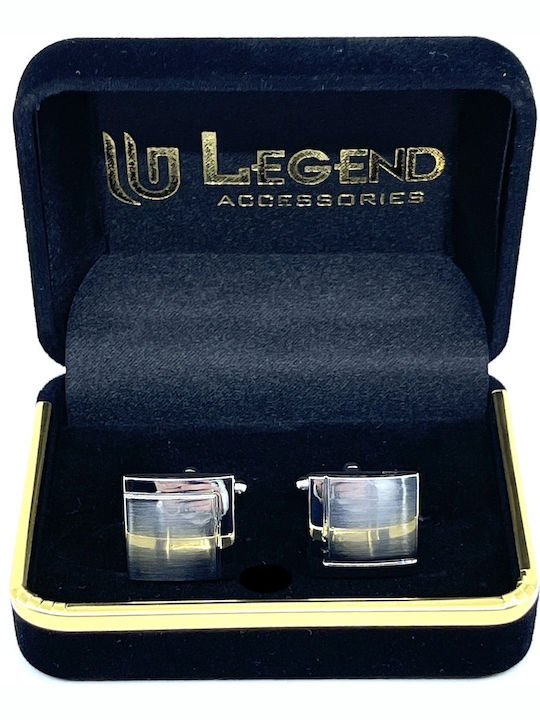 Legend Accessories Manschettenknöpfe aus Silber in Silber Farbe