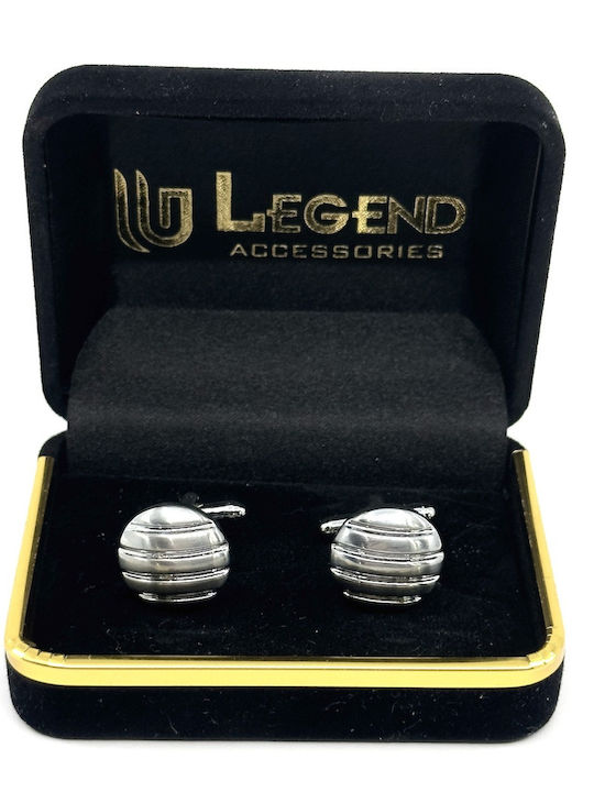 Legend Accessories Manschettenknöpfe aus Silber in Silber Farbe