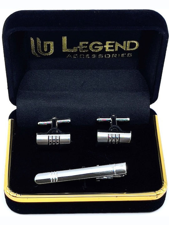 Legend Accessories Manschettenknöpfe aus Silber in Silber Farbe