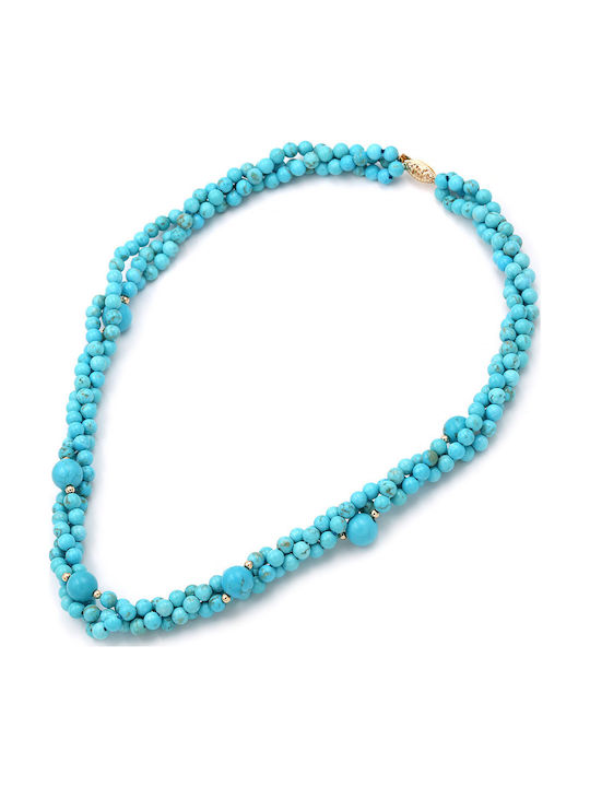 Tasoulis Jewellery Collection Gold 14K Turquoise Necklace