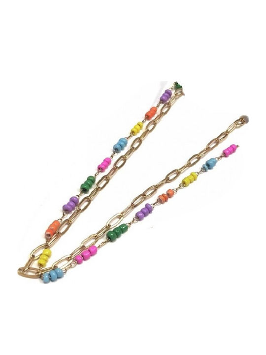 Karma Gifts Gold Plated Stainless Steel Multicolour Anklet