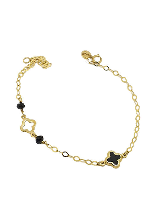 Mentzos Bracelet Chain with Cross design made of Gold 9K