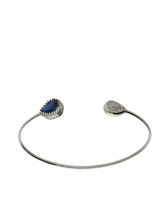 Dimiourgiko Vildiridis Bracelet Handcuffs made of White Gold 14K with Zircon