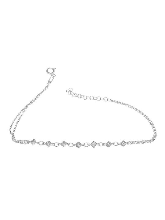 Gatsa Bracelet Chain made of Silver with Zircon