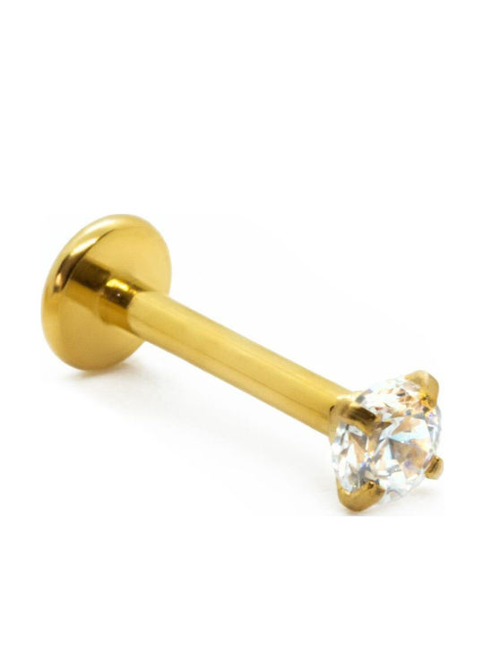 Piercing.gr Piercing Bar Mouth from Gold Plated Steel White PIL0016 30 08
