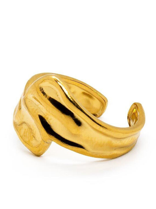 Piercing.gr Damen Ring aus Stahl Vergoldet