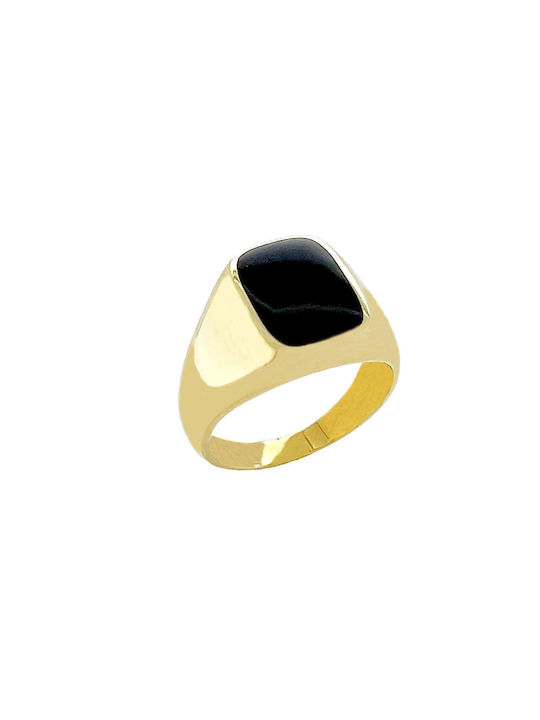 Xryseio Men's Gold Ring with Enamel 9K