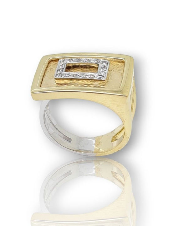 Mentzos Дамски Пръстен с Циркони от Бяло злато 14K