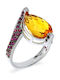 Margaritari Damen Ring mit Diamant aus Weißgold 18K