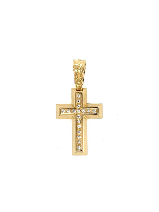 Xryseio Damen Gold Kreuz 14K