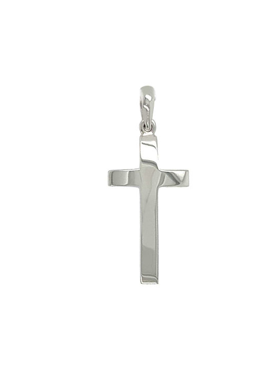 Xryseio Men's White Gold Cross 14K