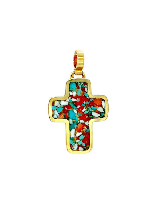 Xryseio Damen Gold Kreuz 14K