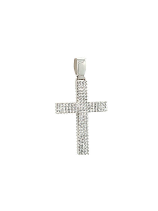 Xryseio Women's White Gold Cross 14K