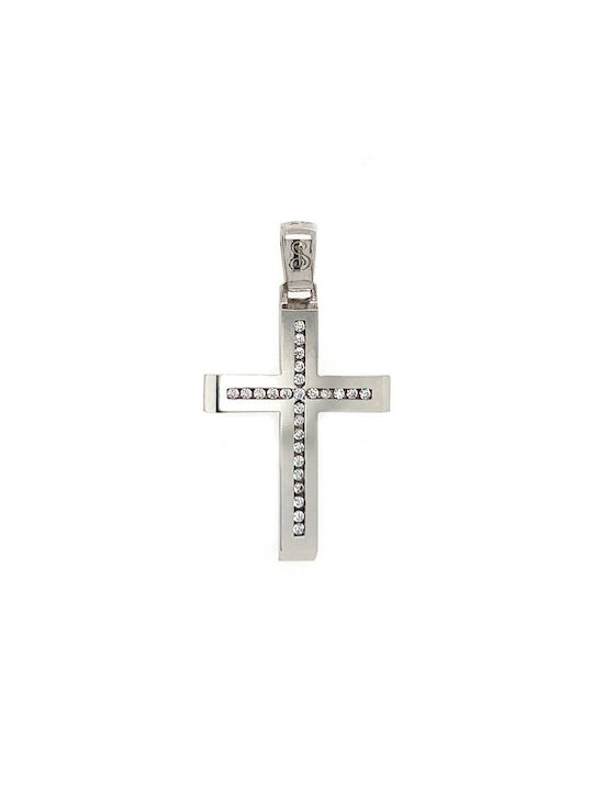 Xryseio Women's White Gold Cross 14K