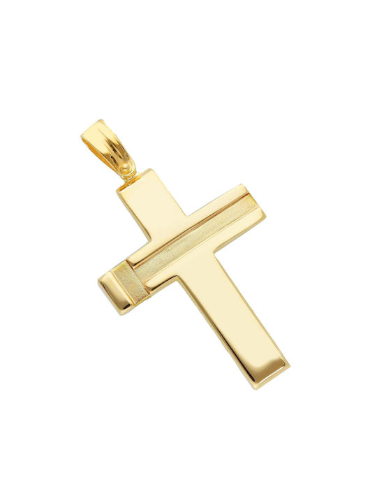 Mentzos Men's Gold Cross 14K