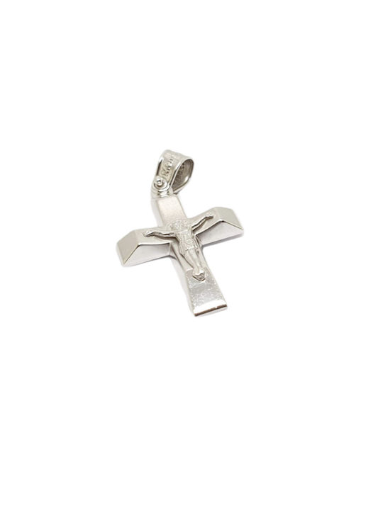 Mentzos White Gold Cross 14K with the Crucified