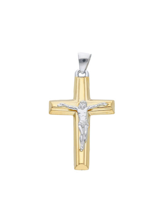 Mentzos Gold Kreuz 14K mit dem Gekreuzigten