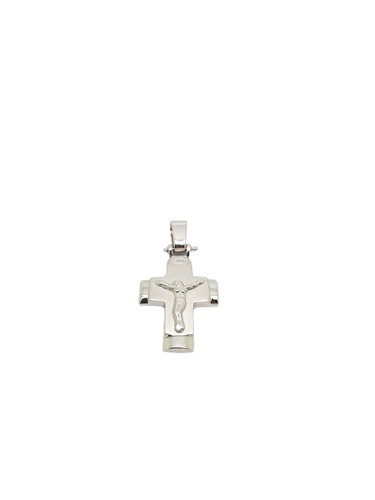 Mentzos White Gold Cross 14K with the Crucified