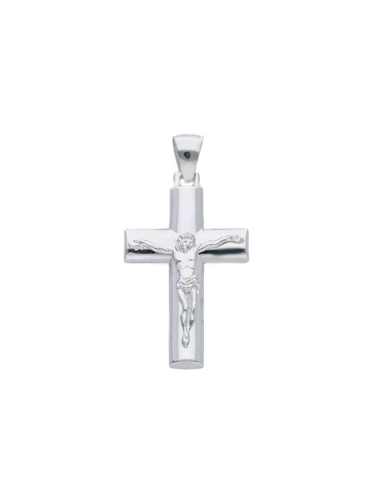 Mentzos White Gold Cross 14K with the Crucified