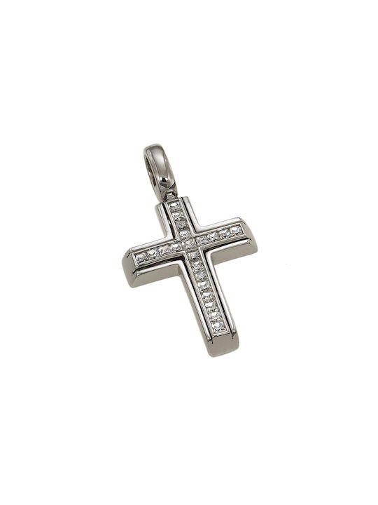 Dimiourgiko Vildiridis Damen Weißgold Kreuz 14K