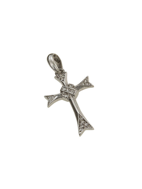 Dimiourgiko Vildiridis Damen Weißgold Kreuz 14K