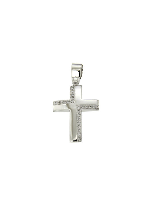 Dimiourgiko Vildiridis Damen Weißgold Kreuz 18K