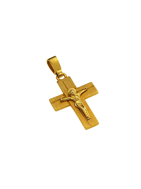 Dimiourgiko Vildiridis Herren Gold Kreuz 14K mit dem Gekreuzigten