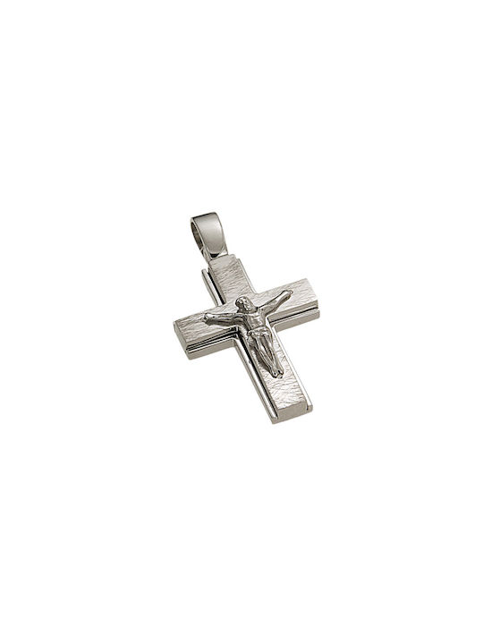 Dimiourgiko Vildiridis Men's White Gold Cross 14K with the Crucified