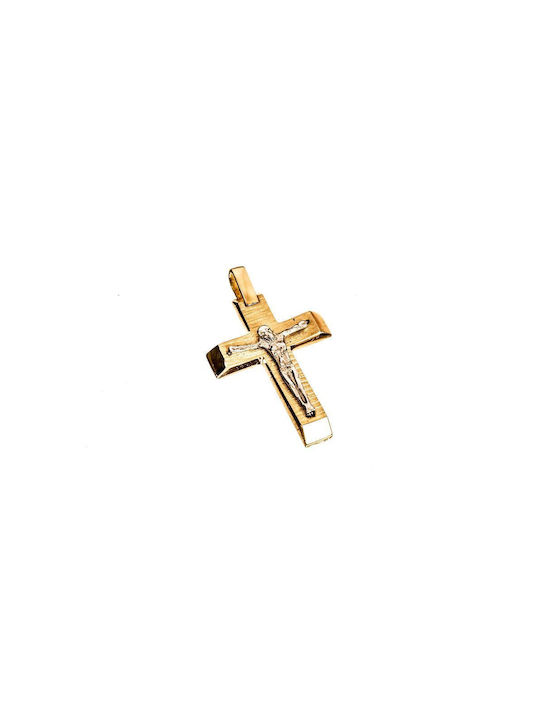 Gatsa Herren Gold Kreuz 14K mit dem Gekreuzigten