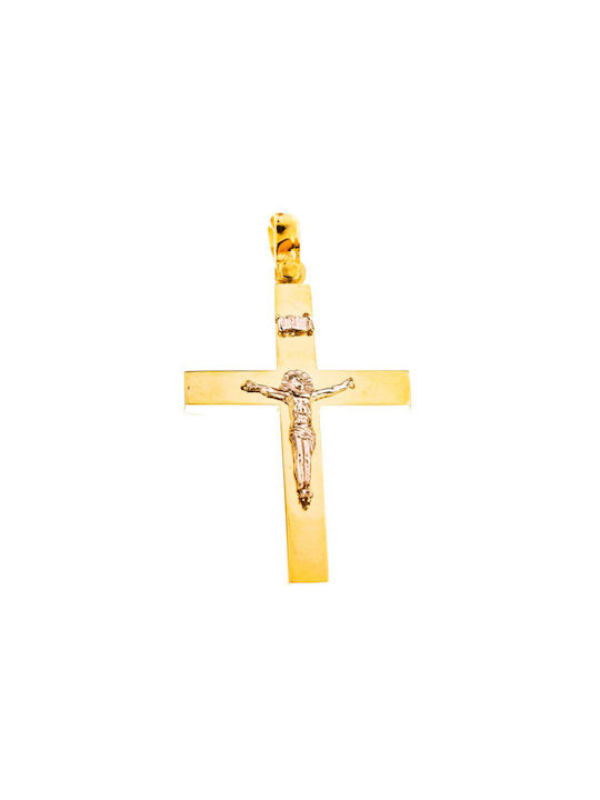 Gatsa Herren Gold Kreuz 14K mit dem Gekreuzigten