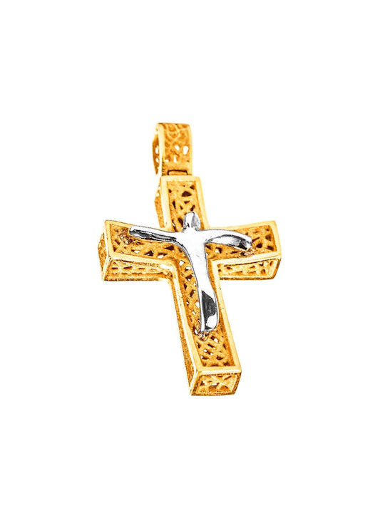 Gatsa Herren Gold Kreuz 14K mit dem Gekreuzigten