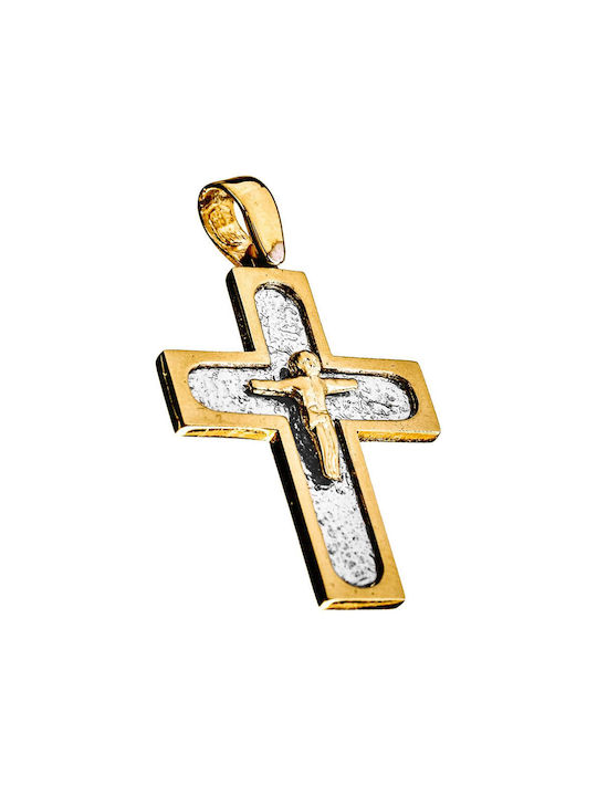 Gatsa Damen Gold Kreuz 14K mit dem Gekreuzigten