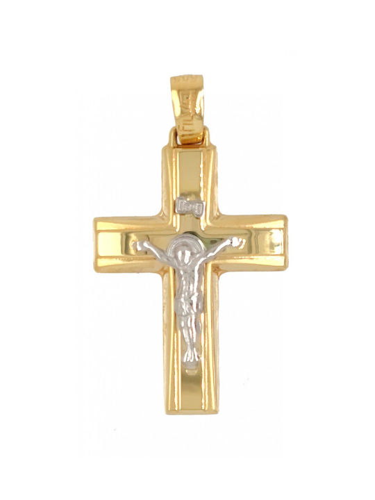 Mertzios.gr Gold Cross 14K with the Crucified