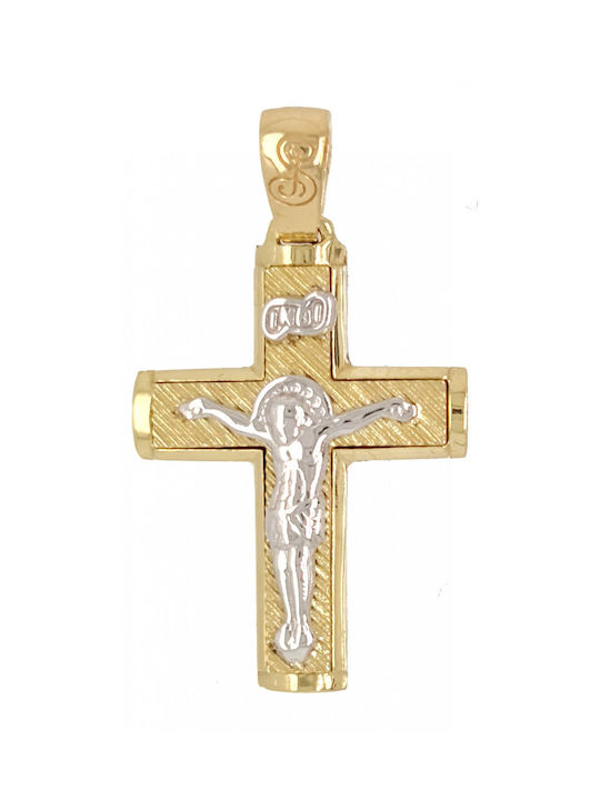 Mertzios.gr Gold Cross 14K with the Crucified